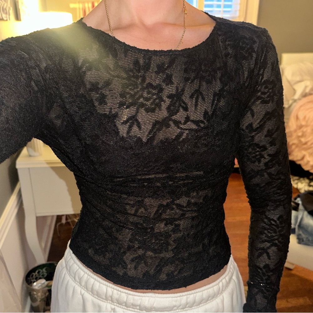 Princess Polly Black Floral Lace Bodysuit